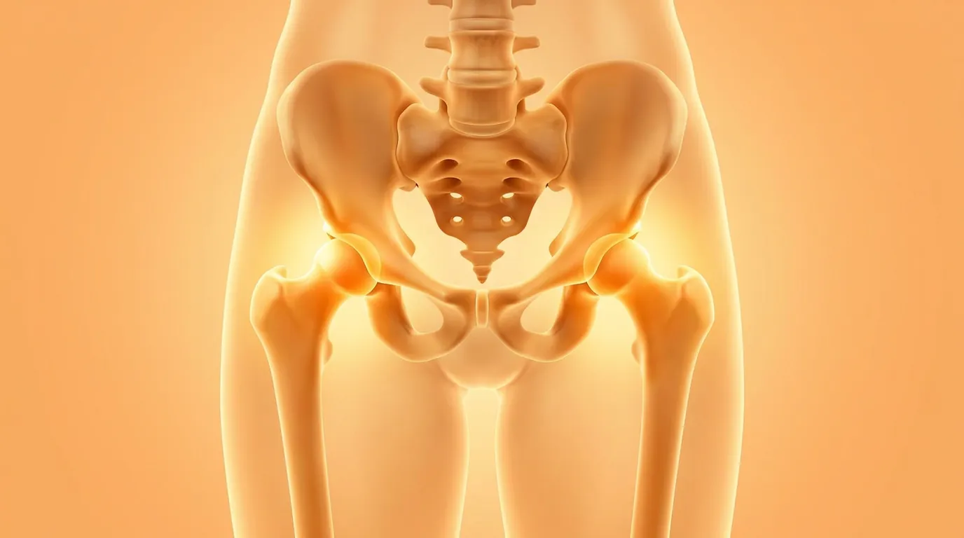 Anatomical illustration of a hip joint